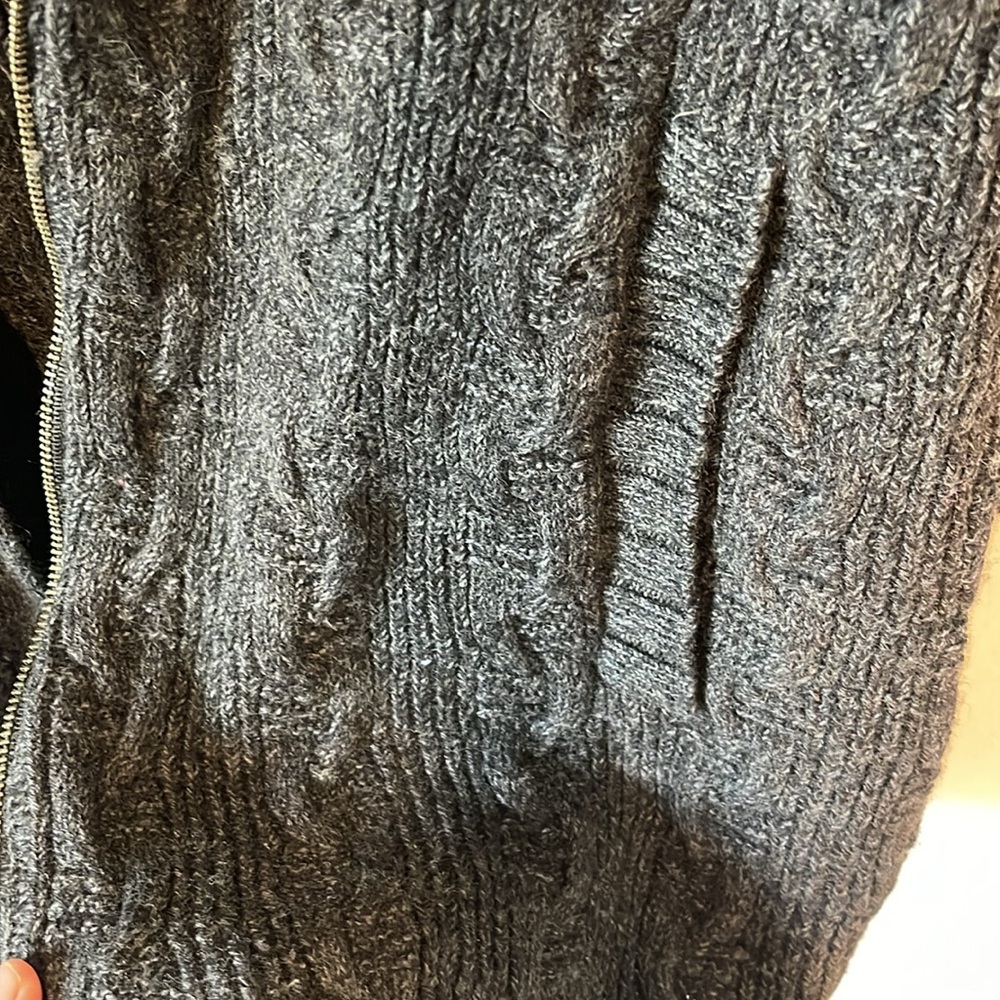 Patagonia Women's Merino Wool Cable Knit Long Sweater Medium Grey Cozy Fall - Picture 7 of 7